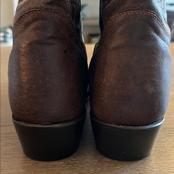 J.B. Dillon Brown Leather Heeled Cowboy Boots Size 7.5 Made in Mexico - Picture 5 of 8